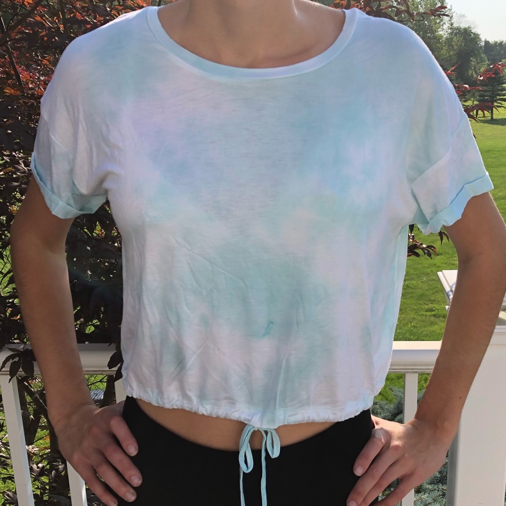 NWT Moral Fiber Pastel Tie Dye Cropped T-Shirt Size M
